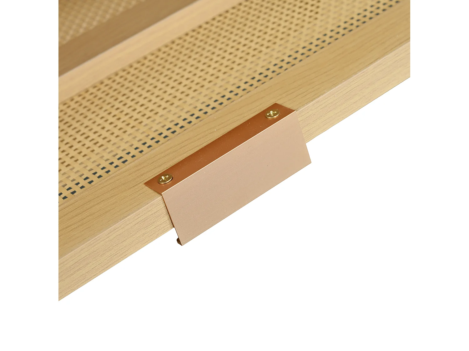 Schuhschrank aus Holz und Rattan - 4 Klapptüren - natur