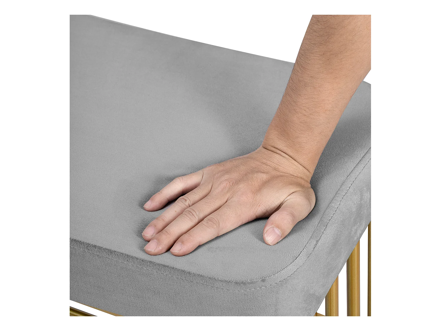 Meuble à chaussures 80x35x39.5cm - avec des étagères ouvertes - Gris+Doré