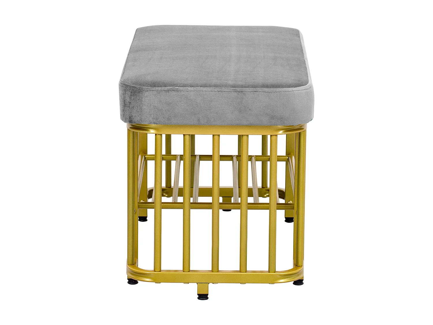 Meuble à chaussures 80x35x39.5cm - avec des étagères ouvertes - Gris+Doré