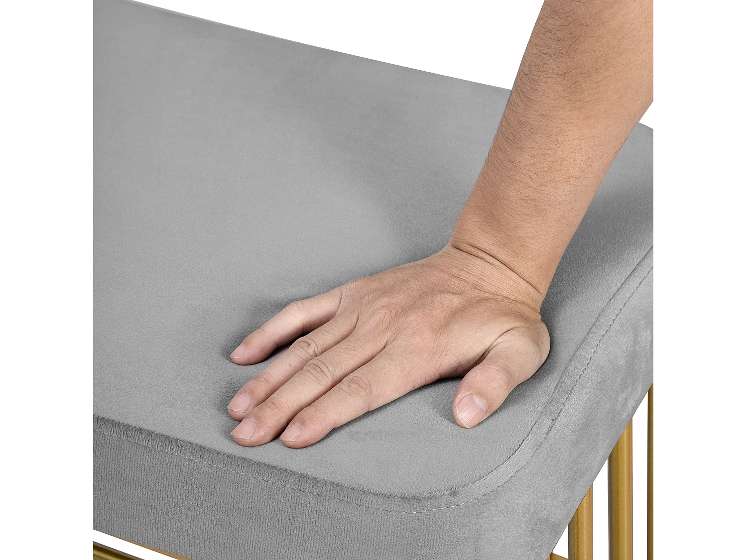 Meuble à chaussures 80x35x39.5cm - avec des étagères ouvertes - Gris+Doré