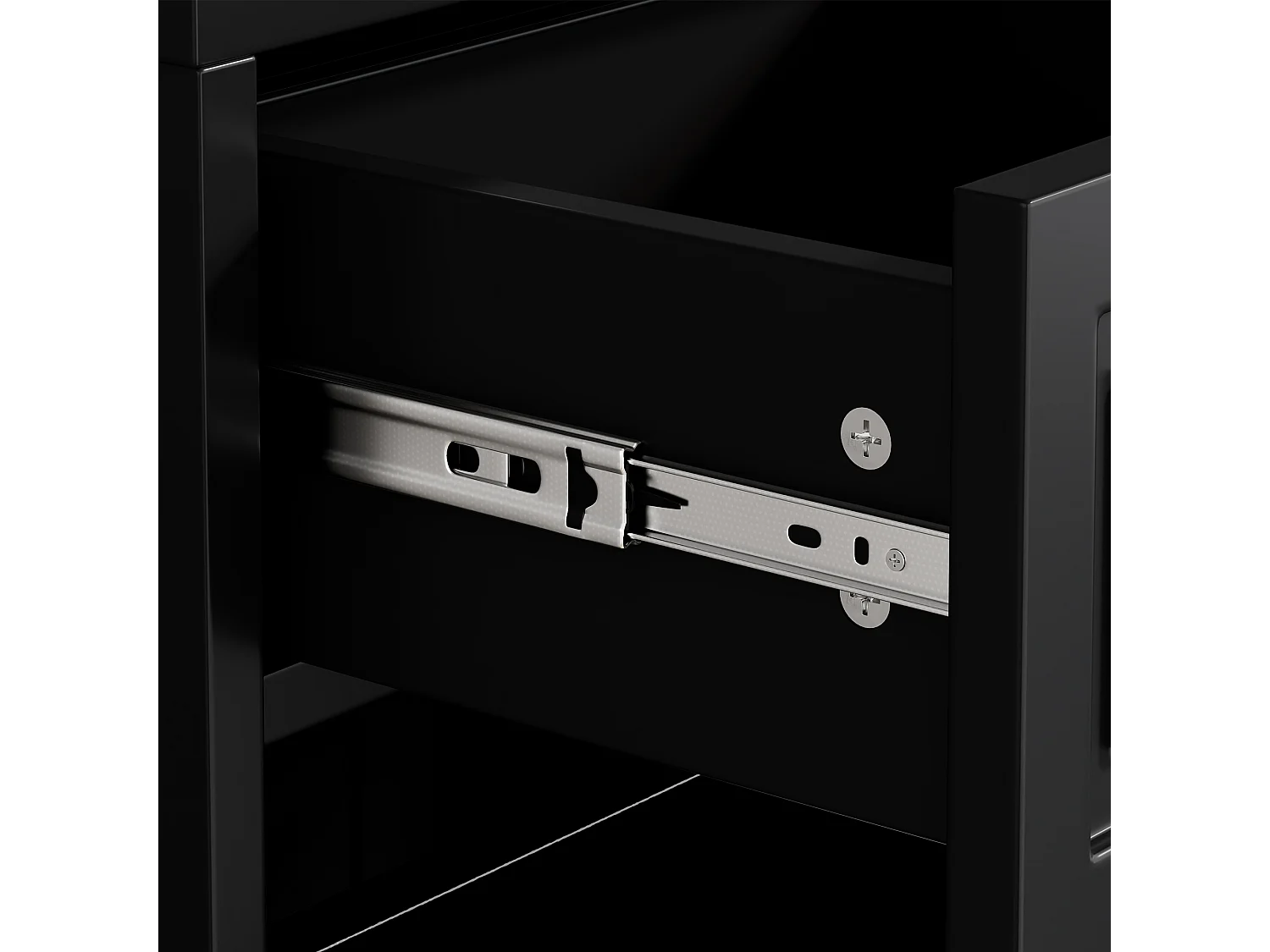 Moderner Schuhschrank 95×24×107 cm - 1 Tür & 2 Schubladen - 2 Faltüren - schwarz