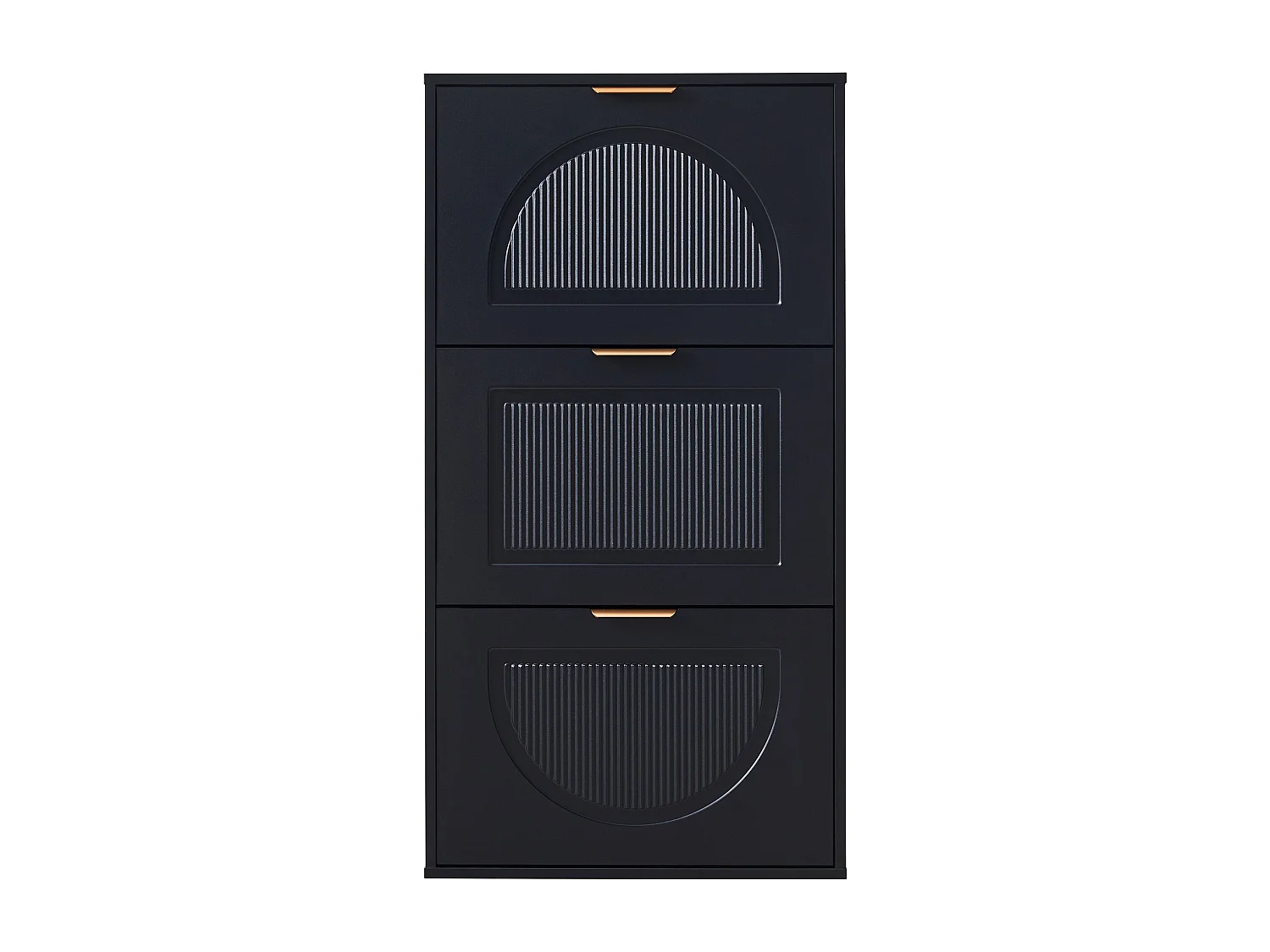 Moderne schoenenkast 60x24x114 cm - met 3 neerklapbare deuren - Zwart