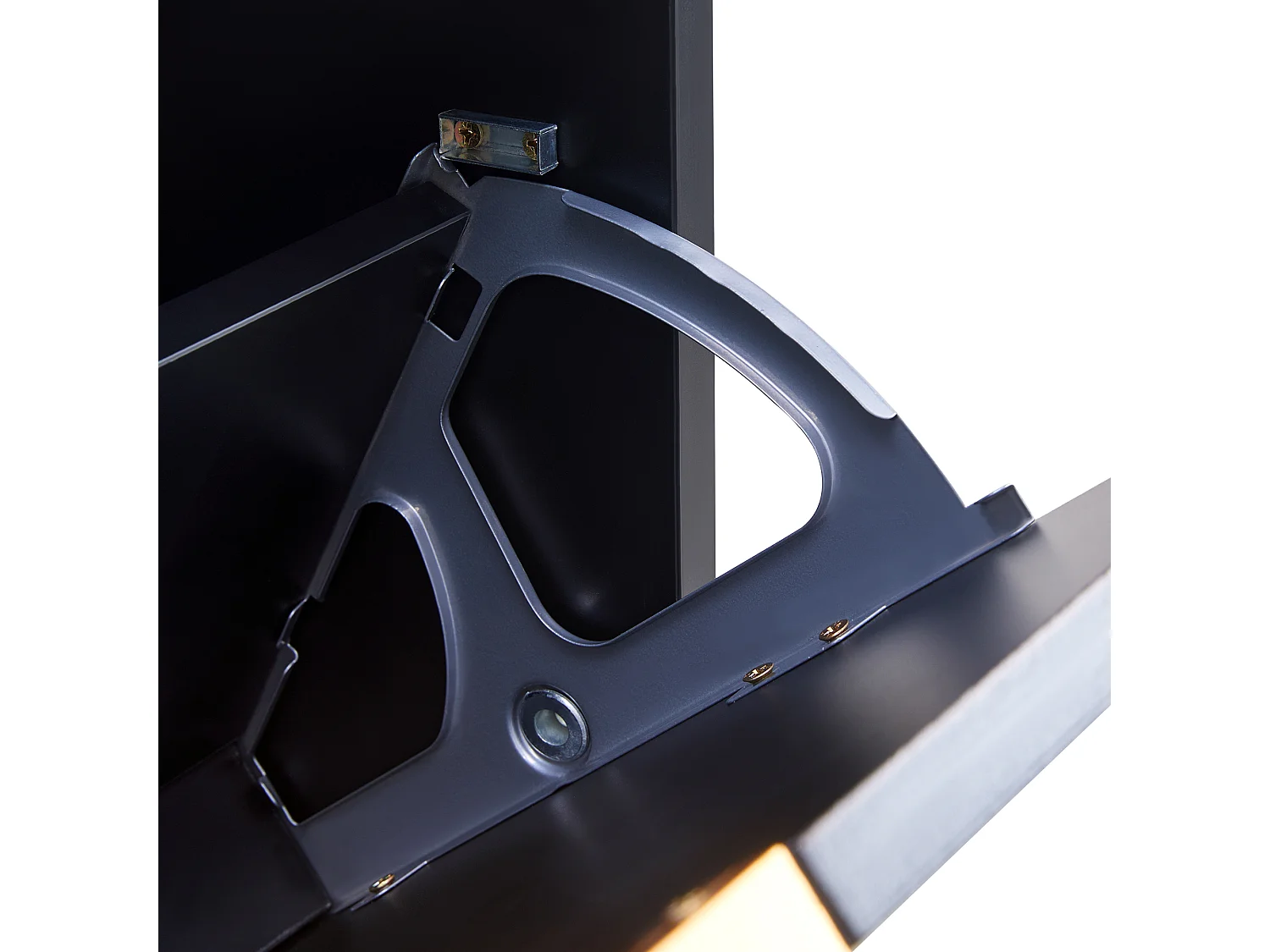 Moderne schoenenkast 60x24x114 cm - met 3 neerklapbare deuren - Zwart