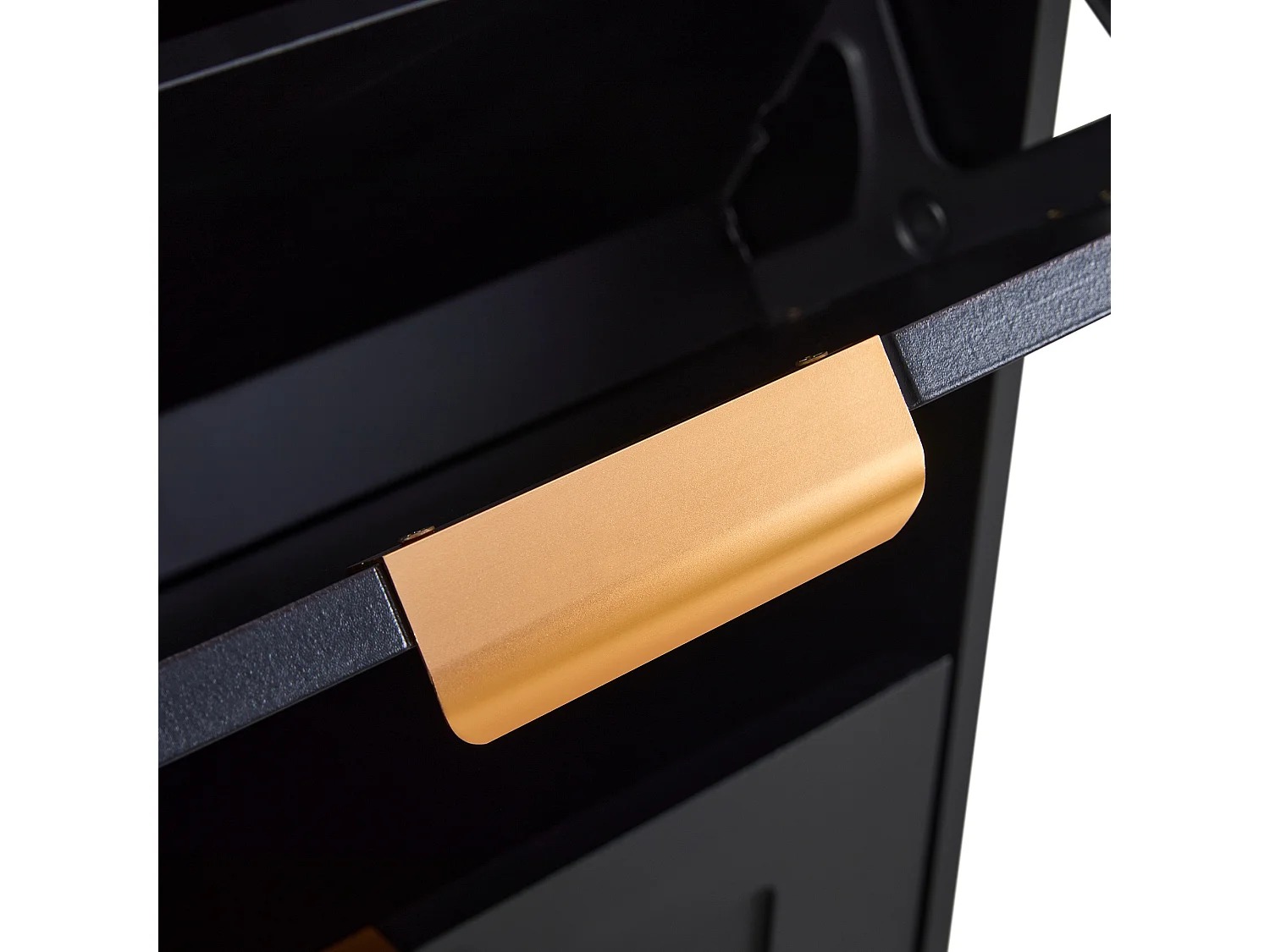 Meuble à chaussures moderne 60x24x114cm - 3 portes abattants - Noir