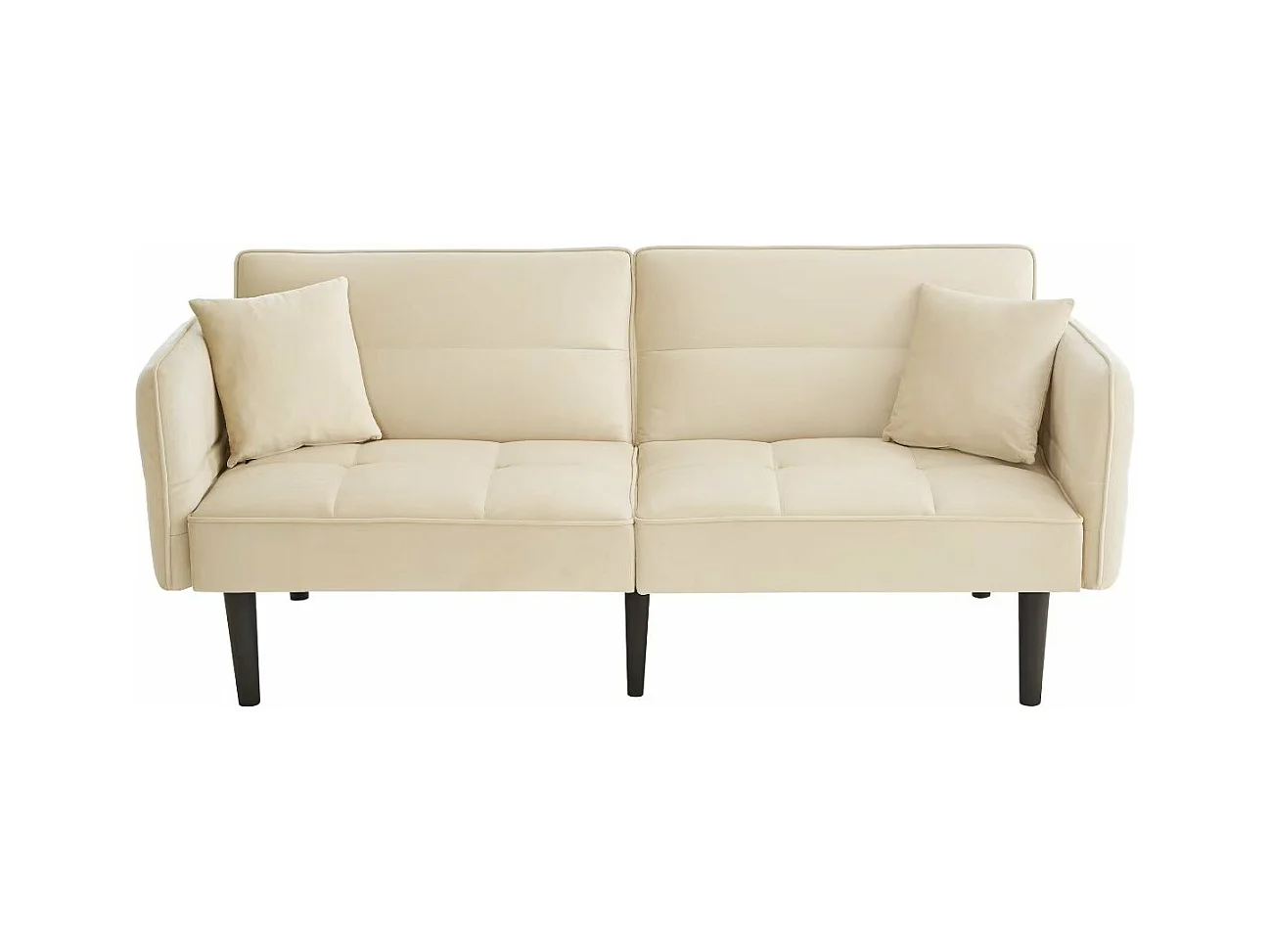 Canapé 2 en 1 réglable – 2 places – Velours – Beige