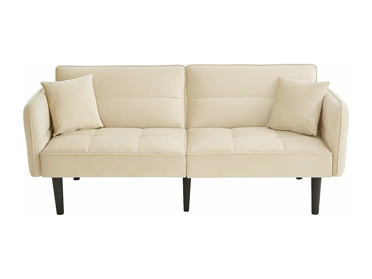 Canapé 2 en 1 réglable – 2 places – Velours – Beige