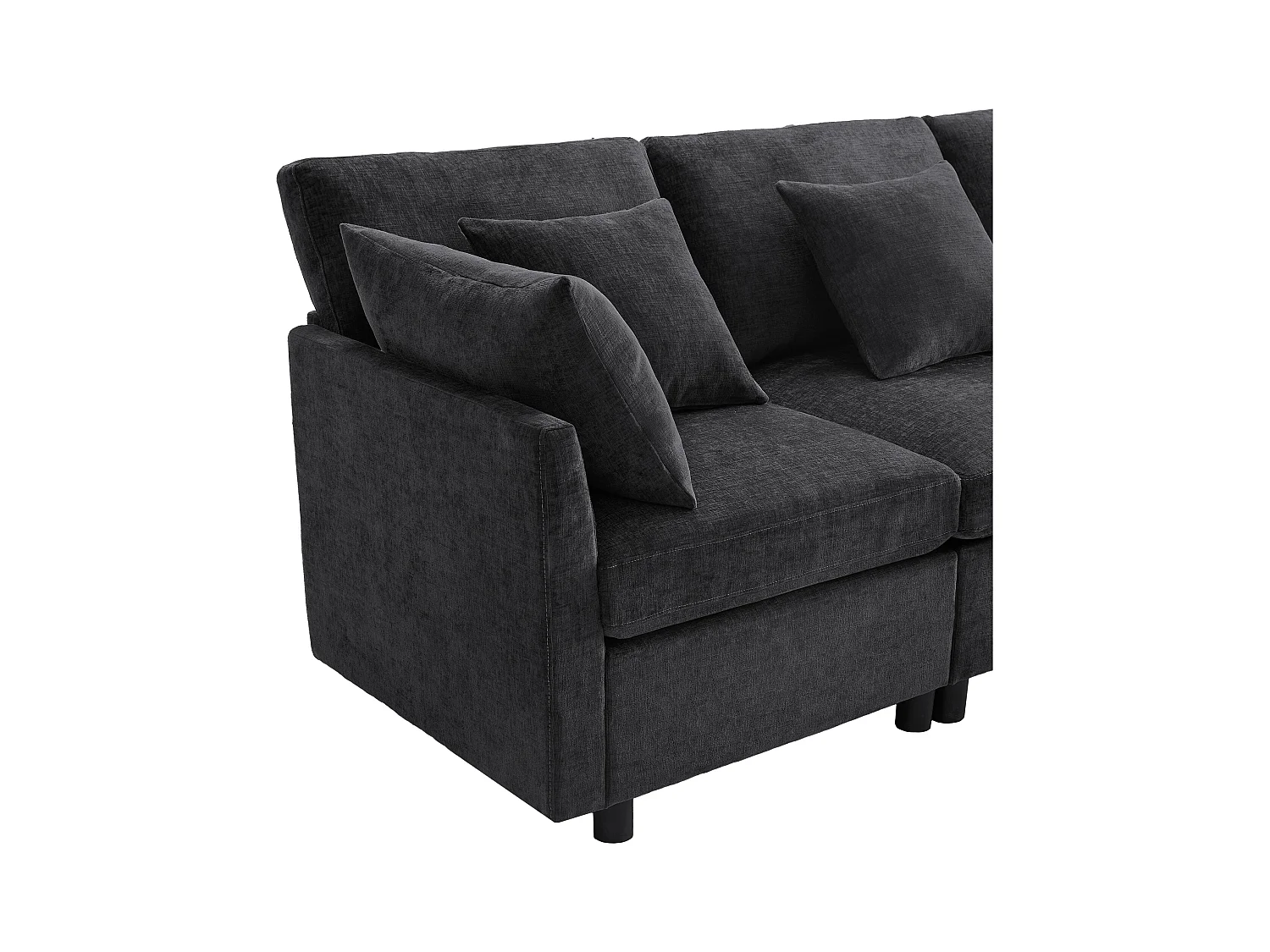 Moderne L-vormige hoekbank - met verwijderbaar voetensteun - 4-zits - Grijs