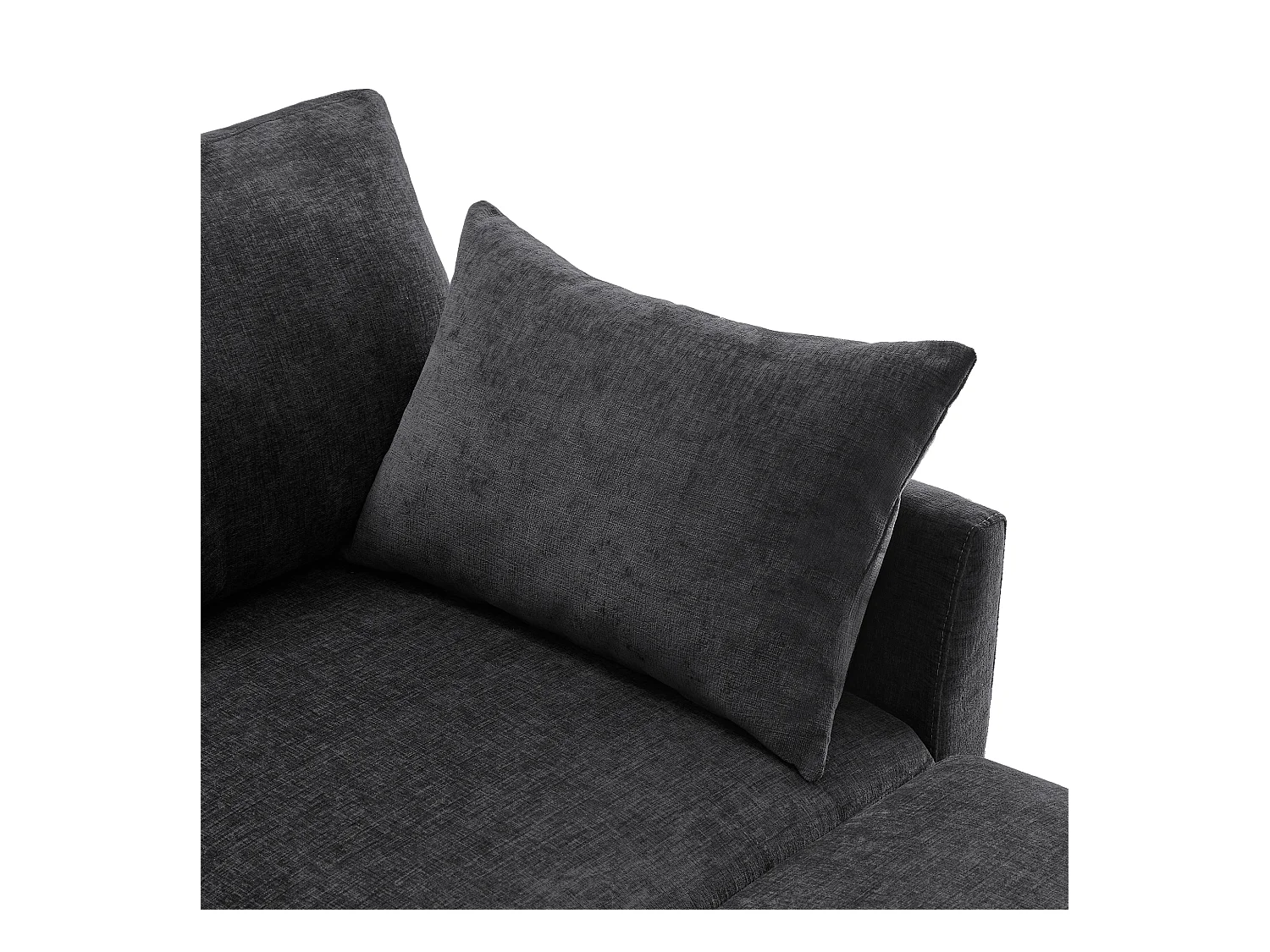 Canapé d'angle moderne en L - Avec repose-pieds amovible - 4 places - gris