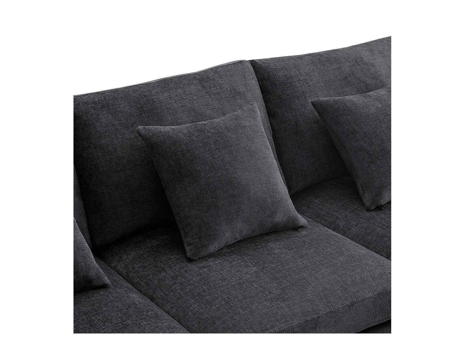 Canapé d'angle moderne en L - Avec repose-pieds amovible - 4 places - gris