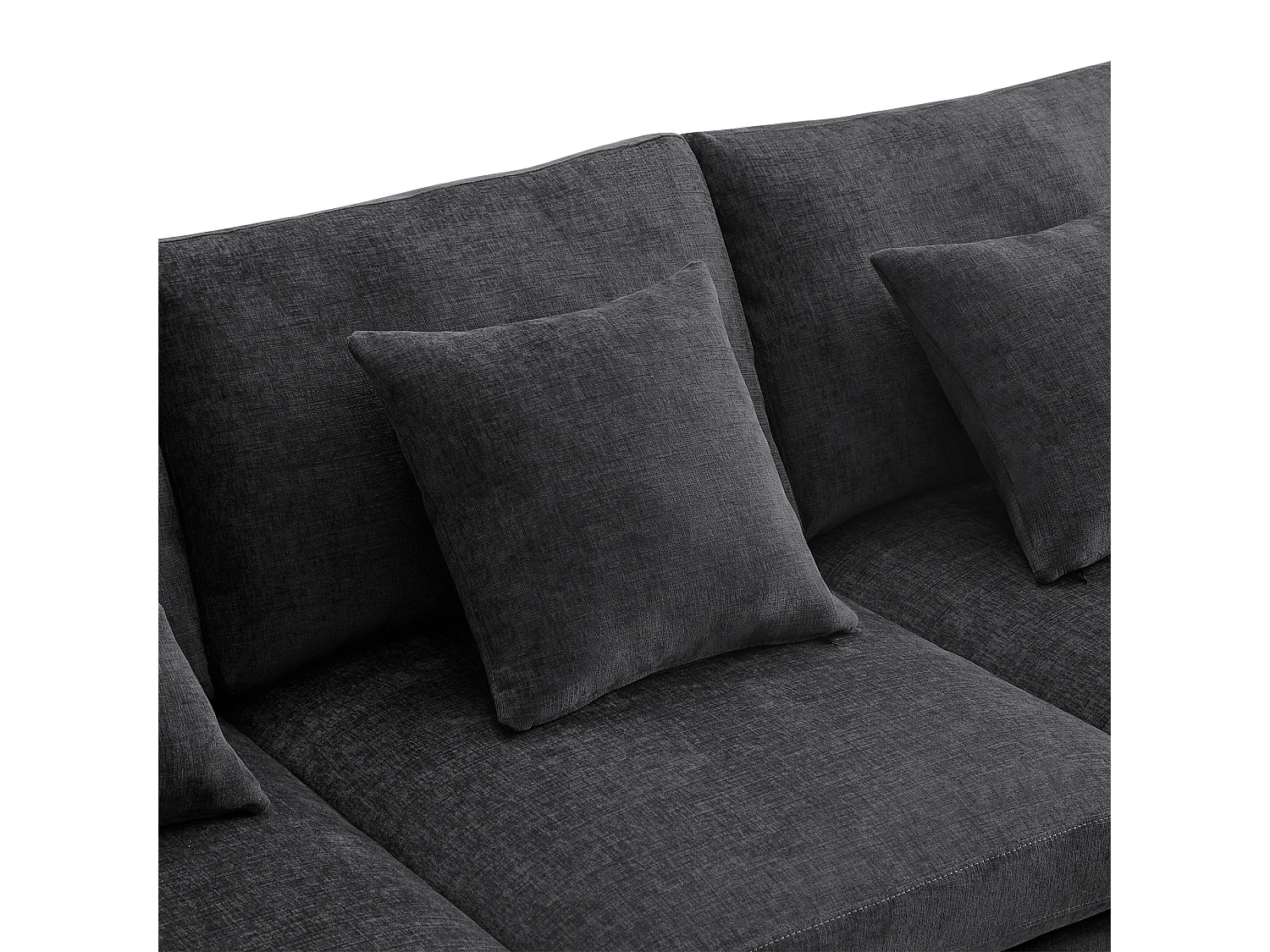 Canapé d'angle moderne en L - Avec repose-pieds amovible - 4 places - gris