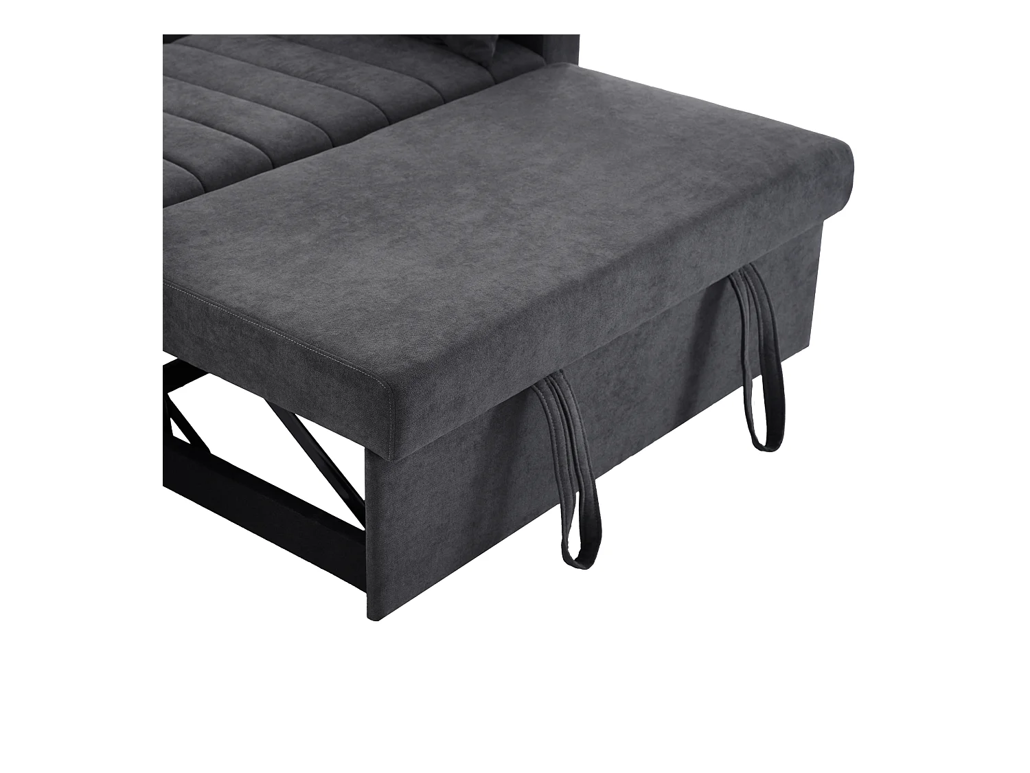 Canapé moderne 2 places - avec porte-gobelets et coussins - Gris
