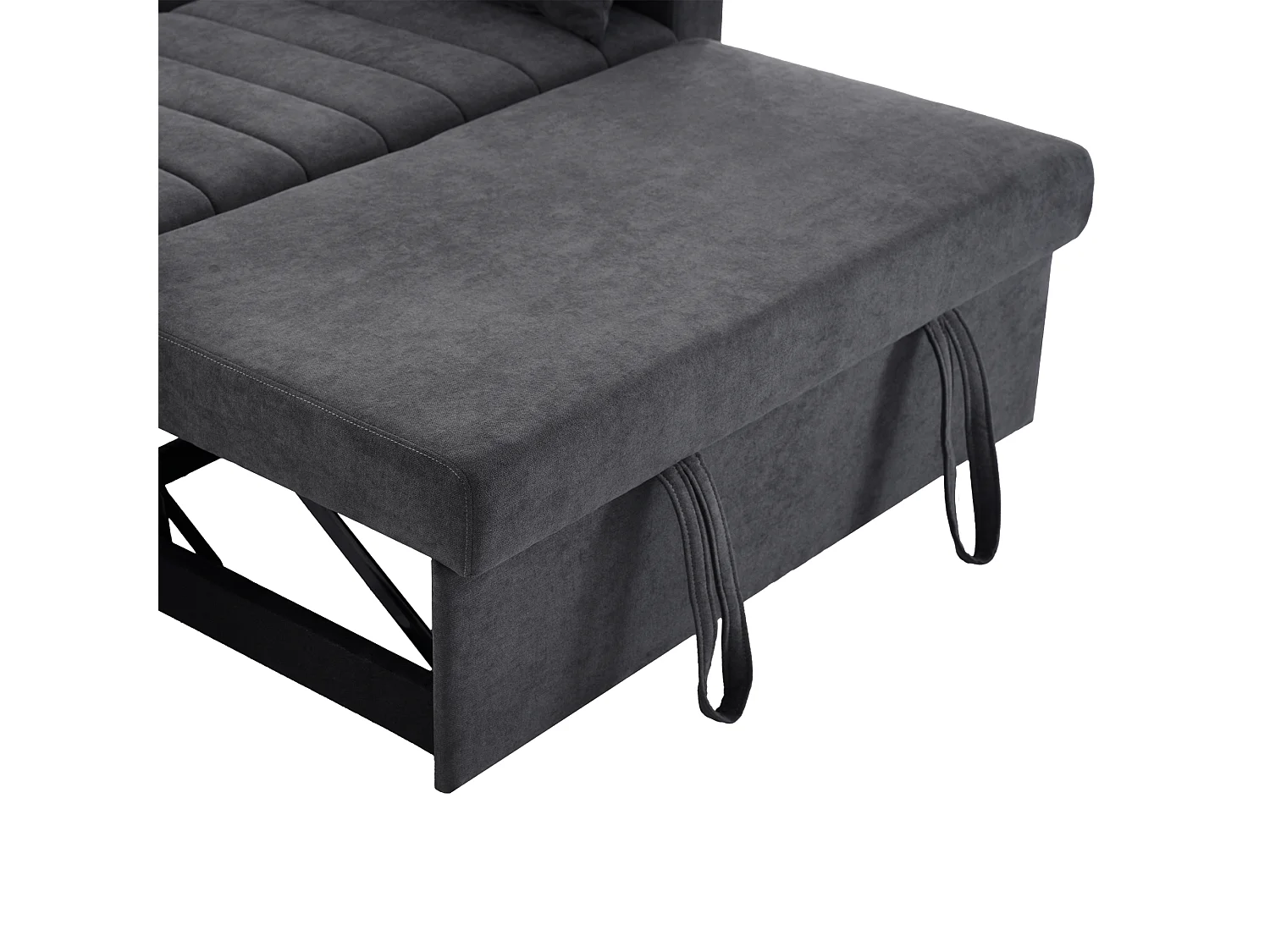 Canapé moderne 2 places - avec porte-gobelets et coussins - Gris