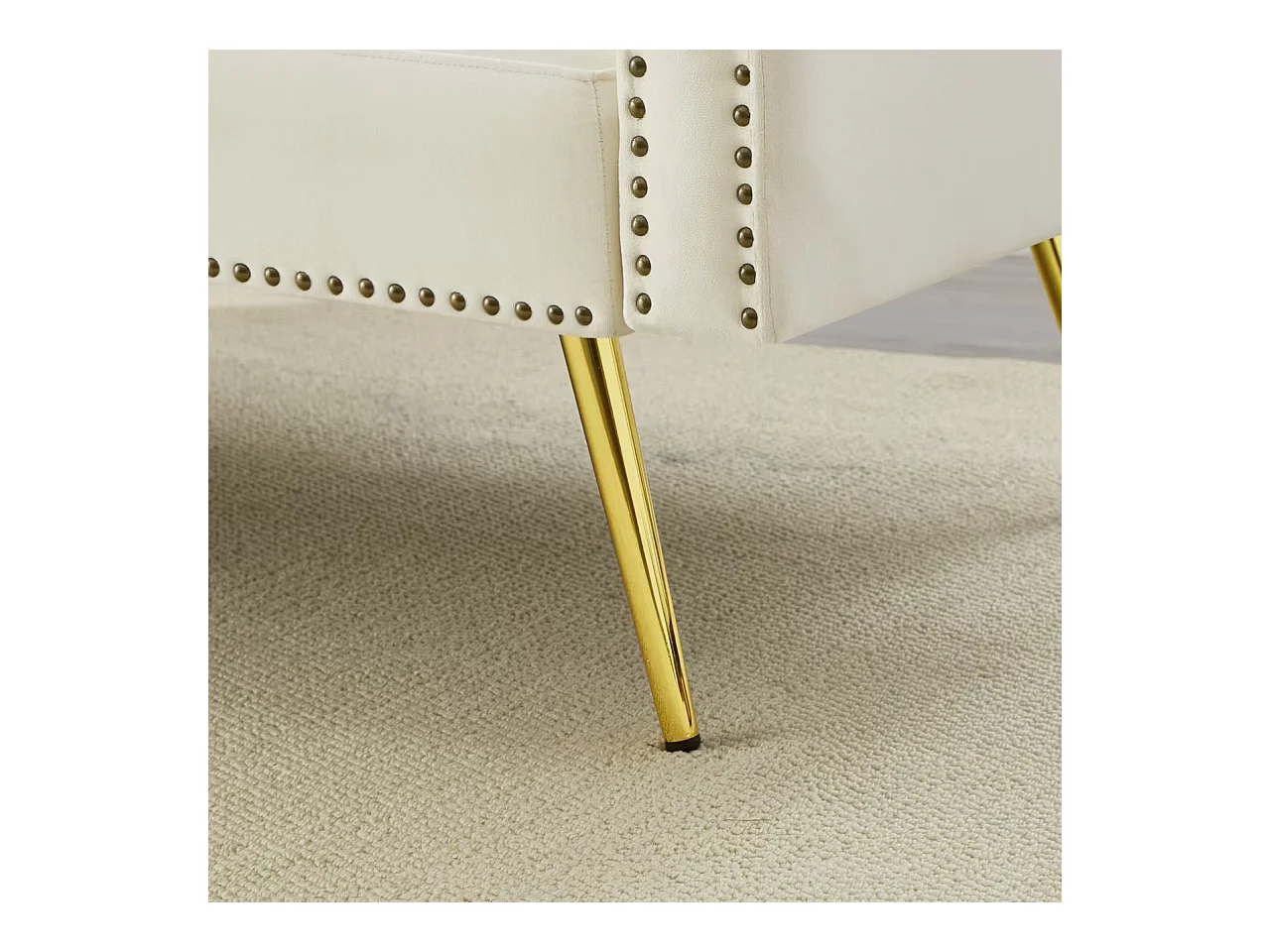 Modernes Sofa 2-Sitzer - Samt - Rückenlehne 3-fach verstellbar - Beige