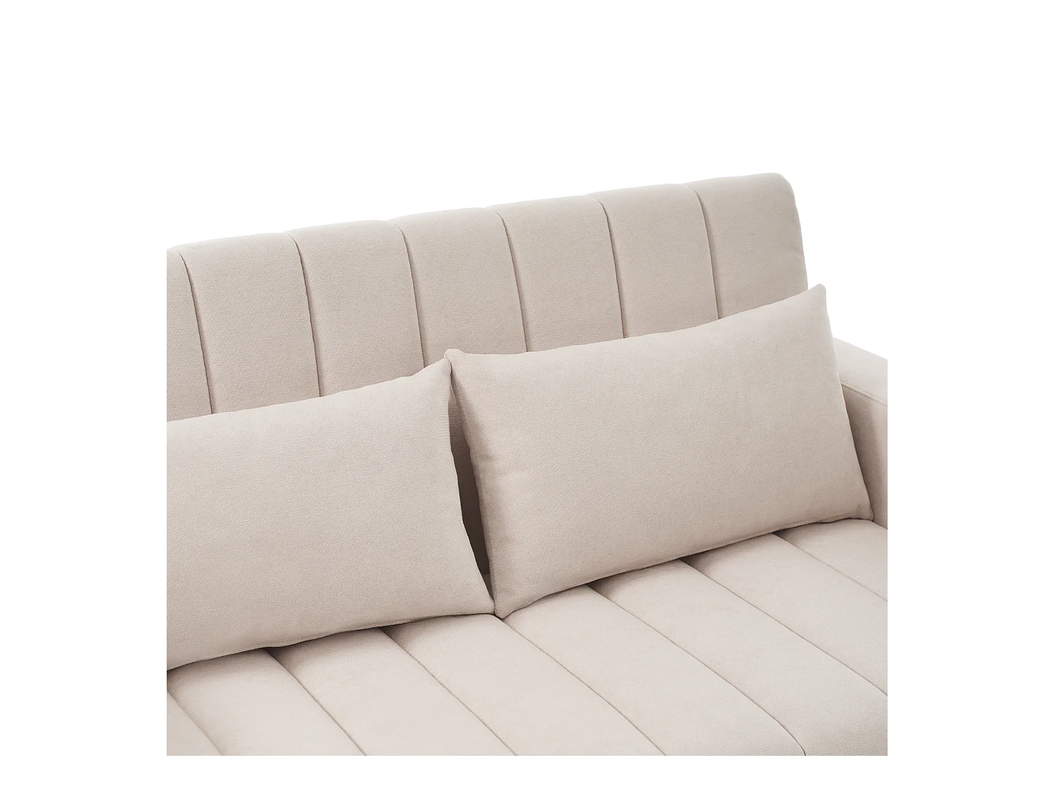 Canapé moderne 2 places - avec porte-gobelets et coussins - Beige