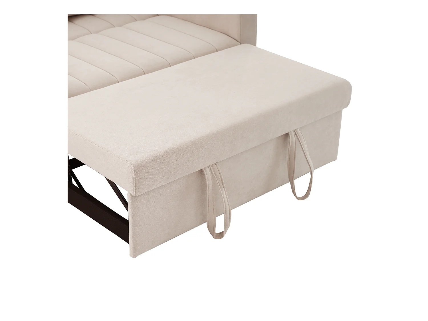 Canapé moderne 2 places - avec porte-gobelets et coussins - Beige
