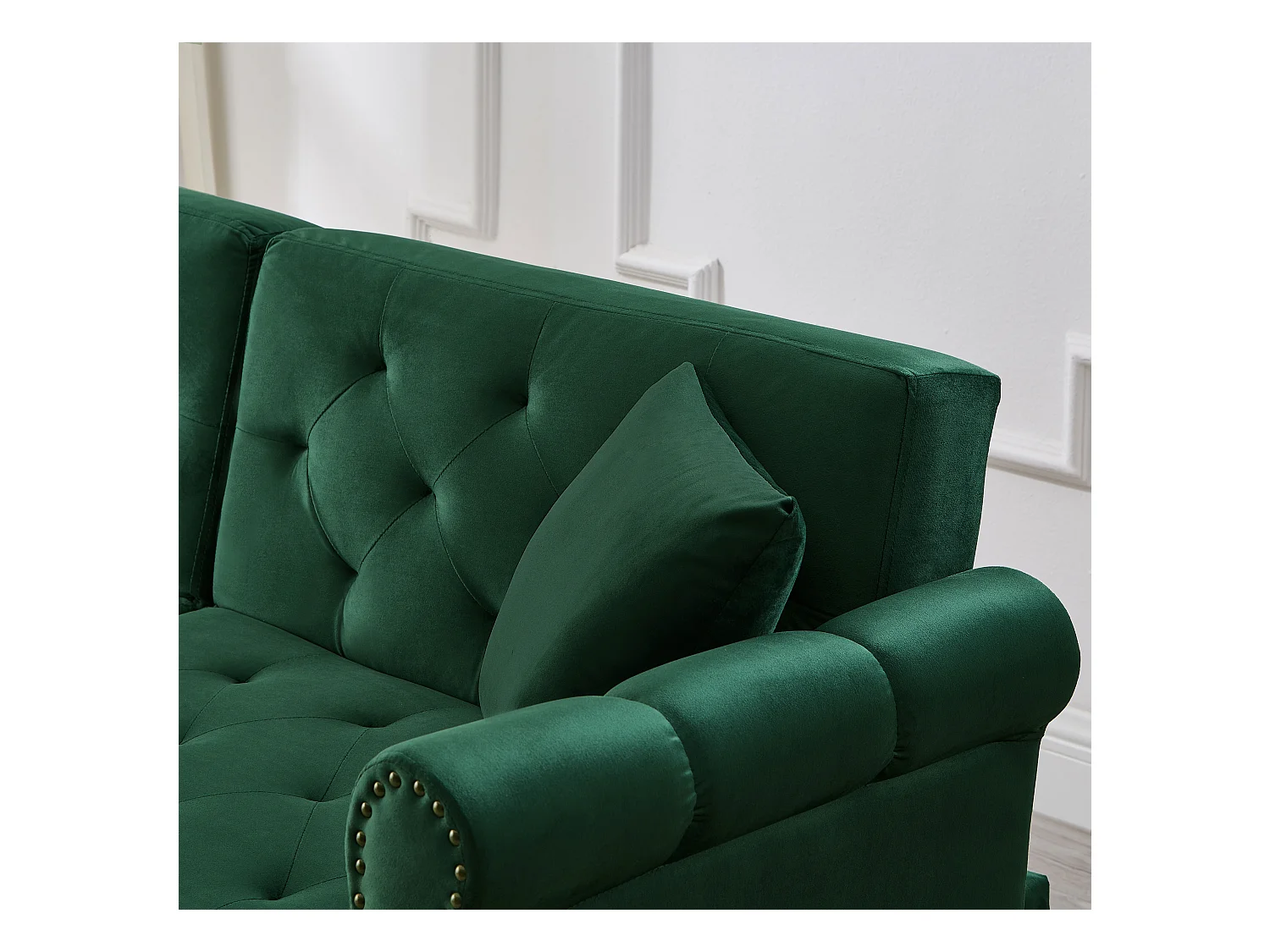 Divano contemporaneo 2 posti - Velluto - Schienale regolabile su 3 livelli - Verde
