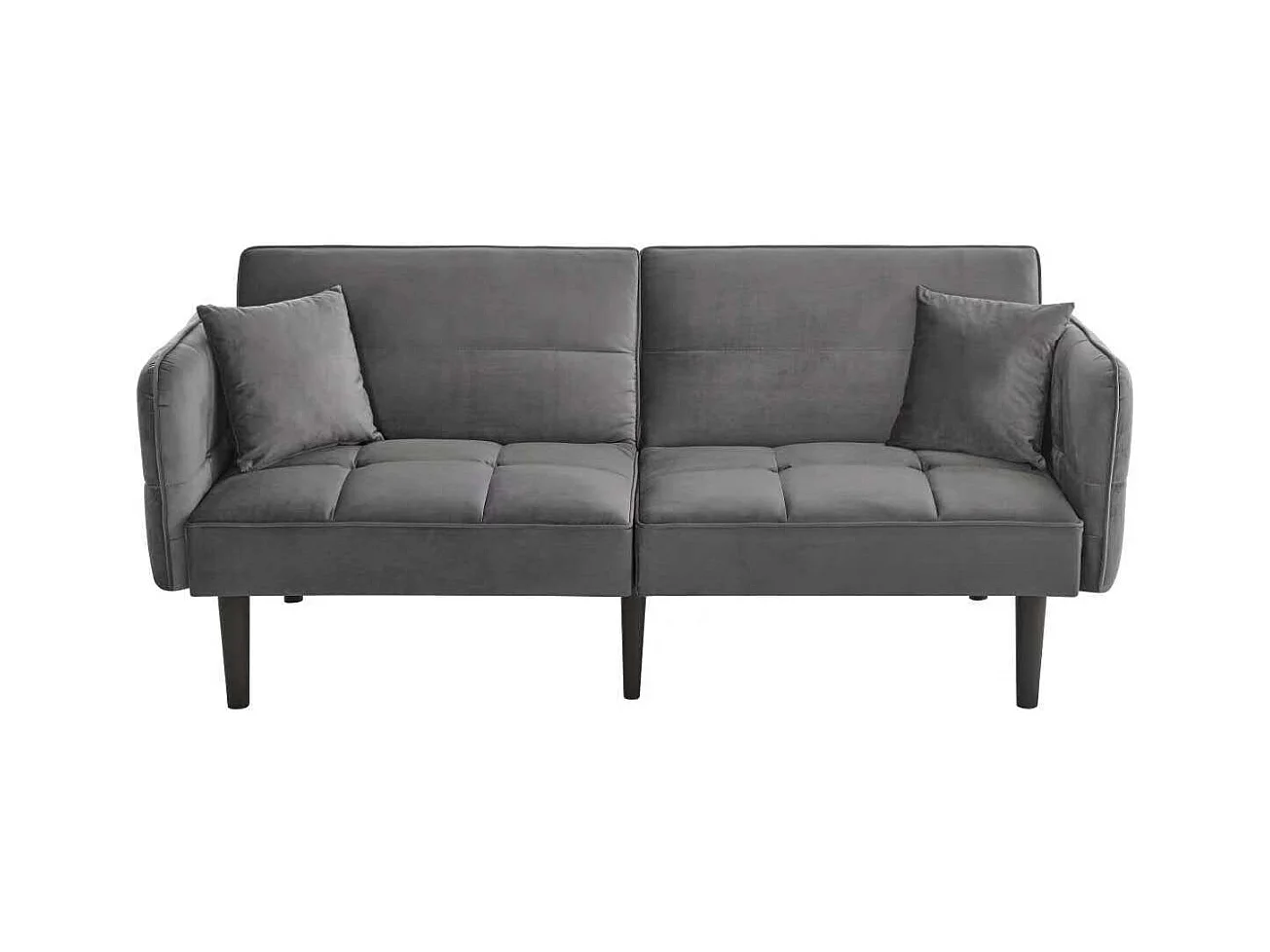 Canapé 2 en 1 réglable – 2 places – Velours – gris