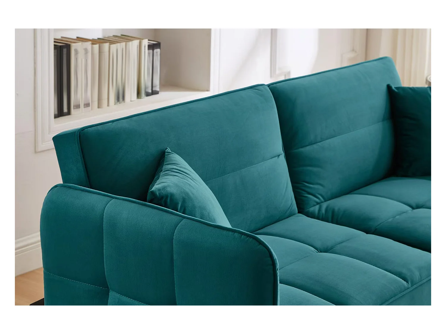 2-in-1 verstellbares Sofa - 2-Sitzer - Samt - Grün