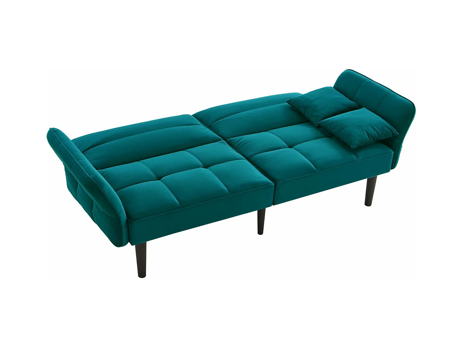 2-in-1 verstellbares Sofa - 2-Sitzer - Samt - Grün