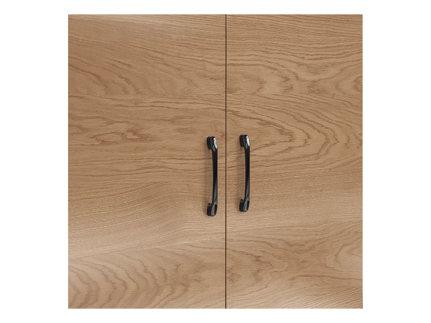 Buffet de cuisine 100x47x187cm - avec LED - 2 portes - Naturel+Noir