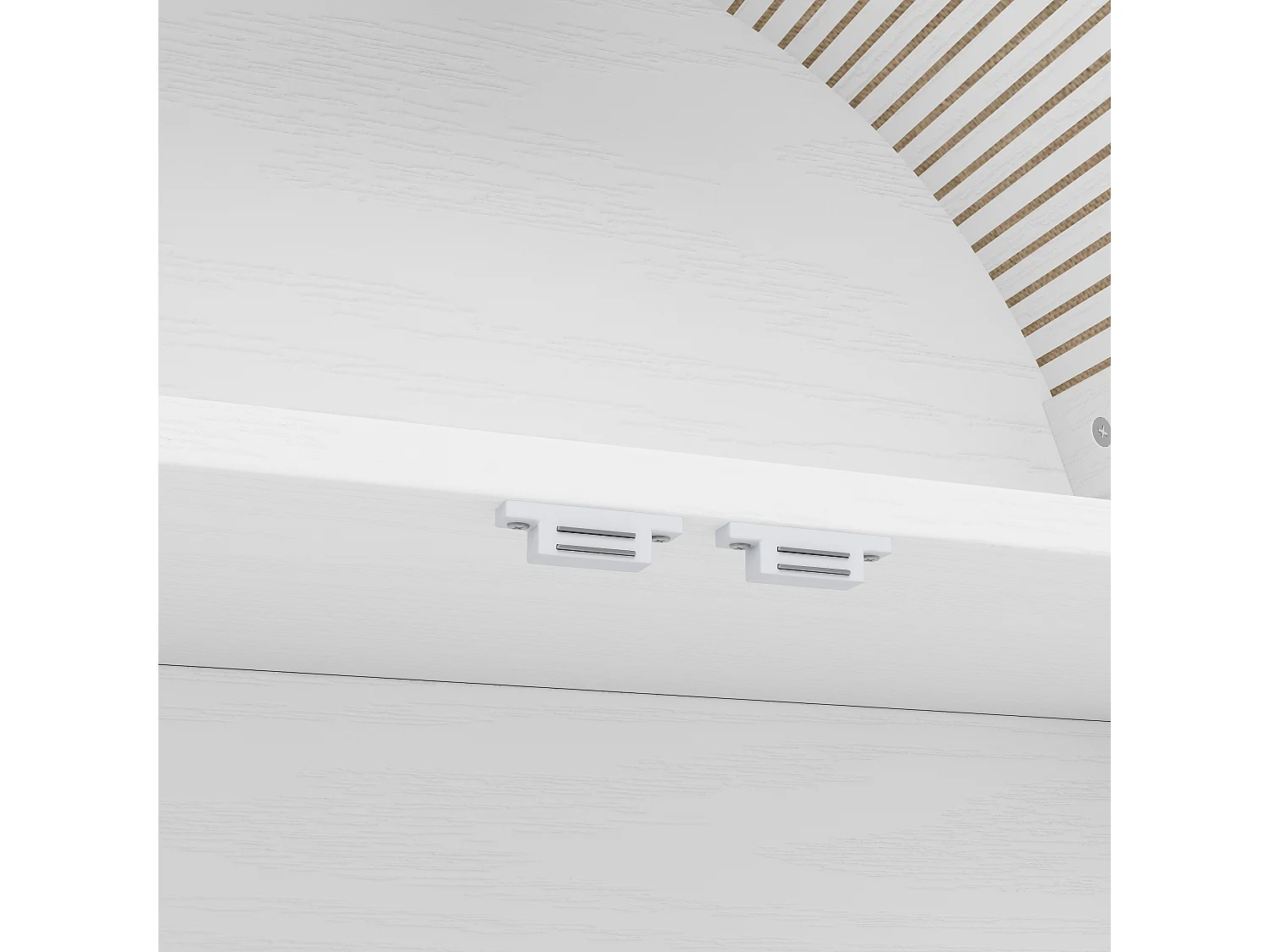 Buffet de cuisine 70x35x180cm - 2 portes et 3 tiroirs - sommet arqué - Blanc