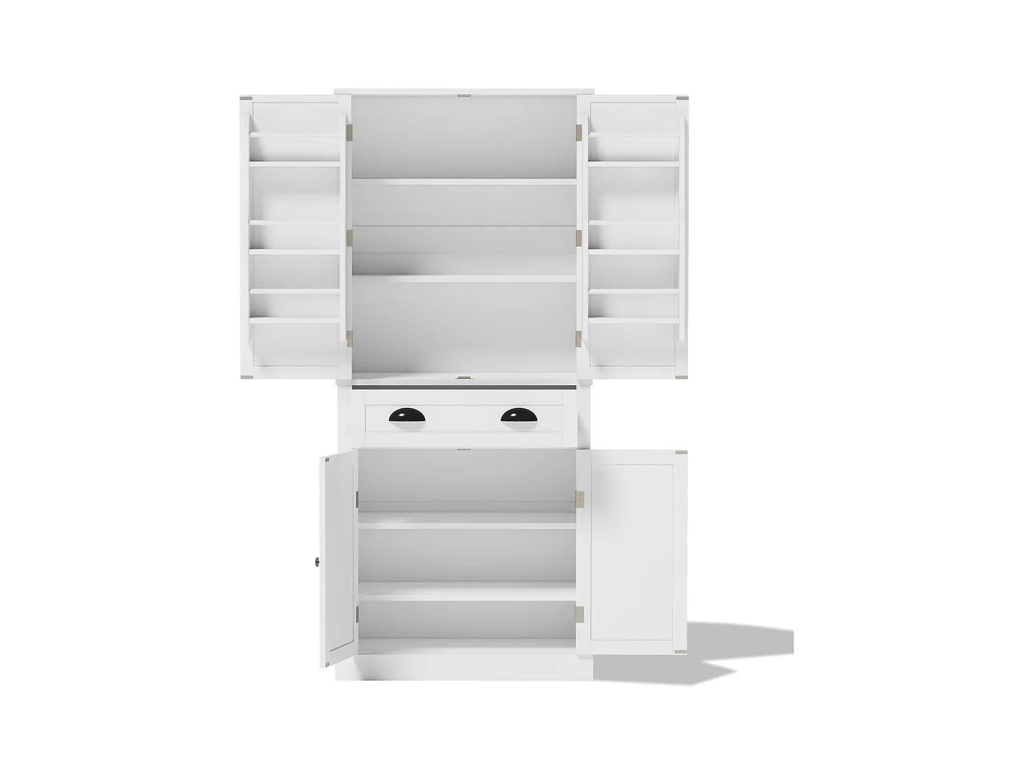 Buffet de cuisine 80x40x182cm - avec 2 portes et 1 tiroir - 2 portes avec étagères - Blanc