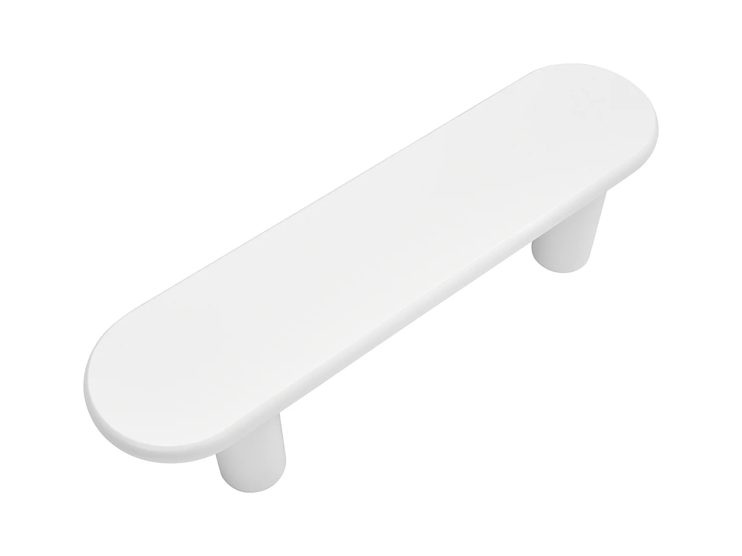 Meuble TV 160x40x40cm - avec 4 pieds robustes - MDF - blanc