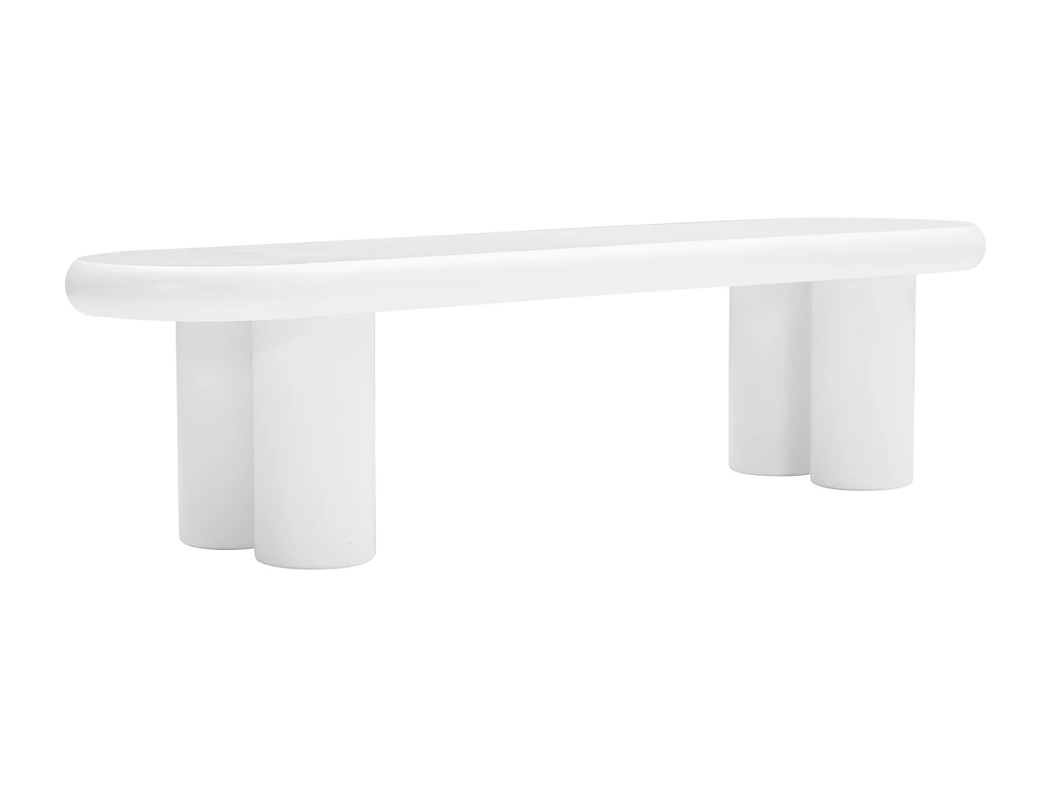 Mueble TV 160x40x40 cm - con 4 patas reforzadas - MDF - blanco