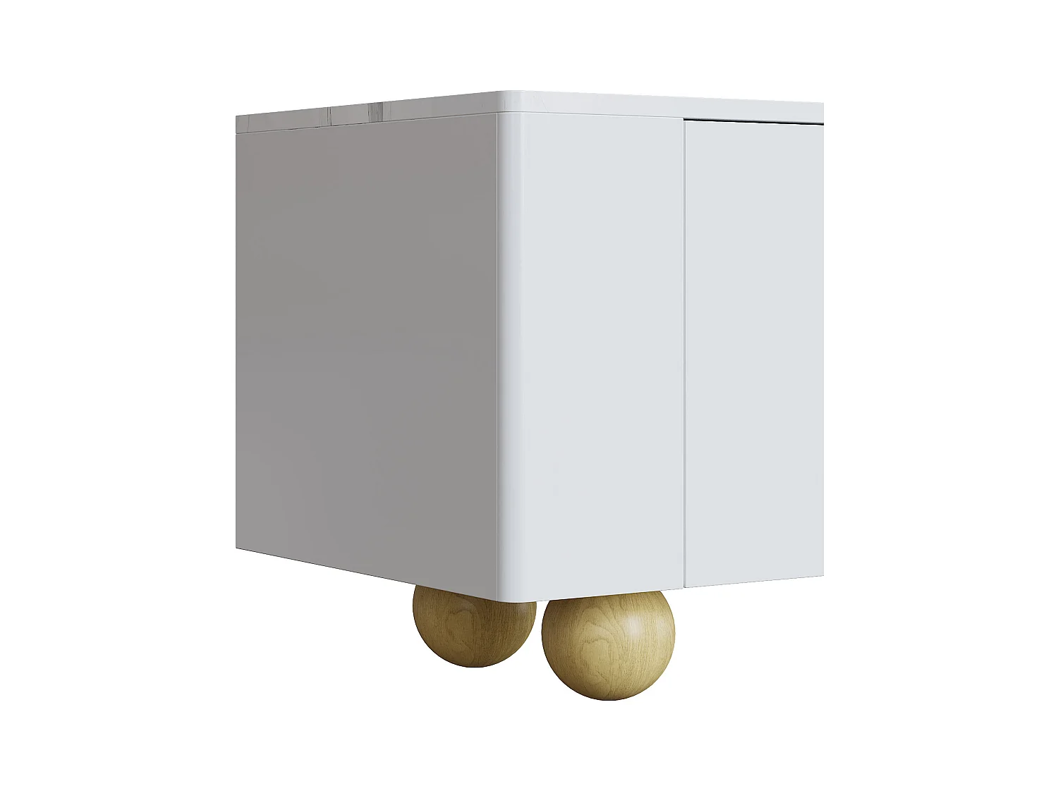 Meuble TV 180x40x44cm - 4 portes - MDF+aggloméré - blanc