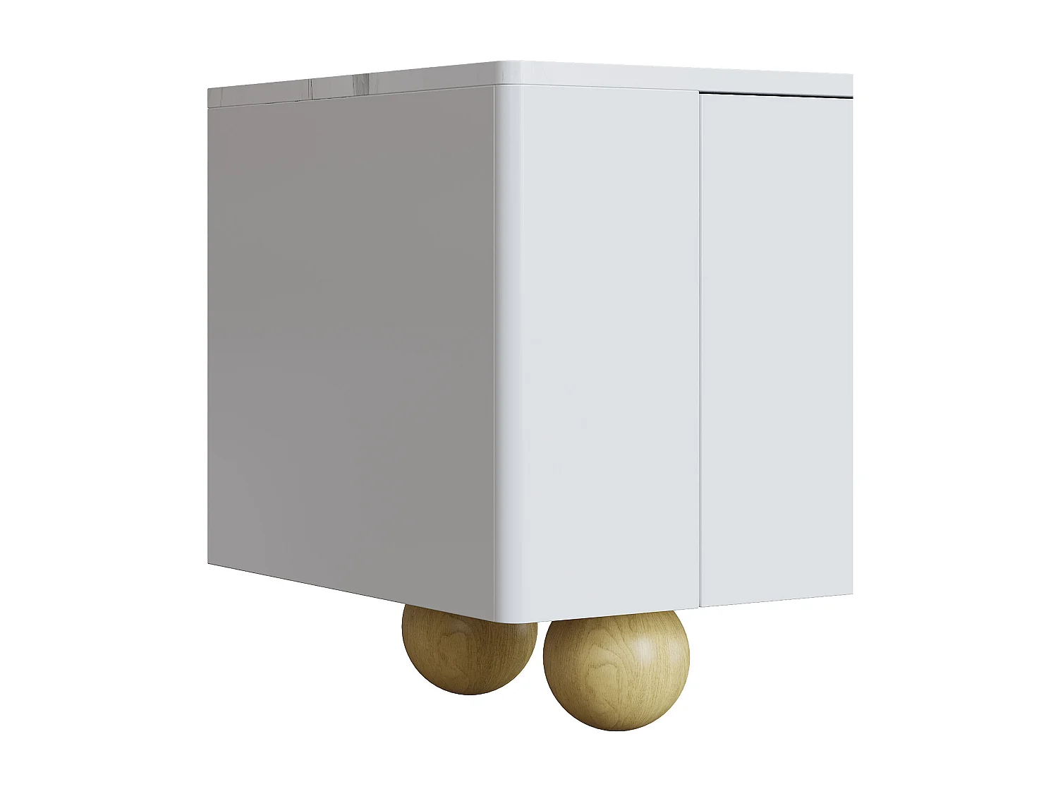 Meuble TV 180x40x44cm - 4 portes - MDF+aggloméré - blanc