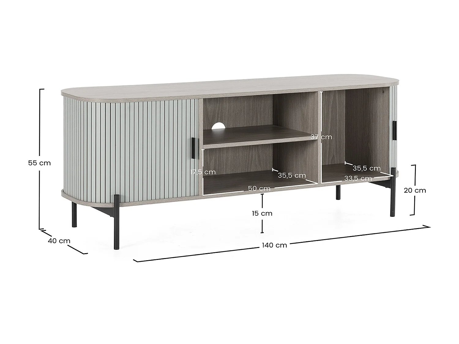 Mueble Tv Mónaco 2 puertas color Azul