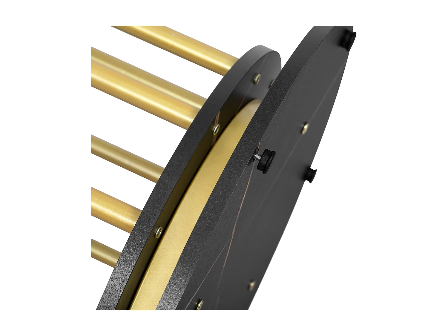 Ronde eettafel - Metal frame - Marmer fineer - 2 tot 4 personen - Zwart & Goud