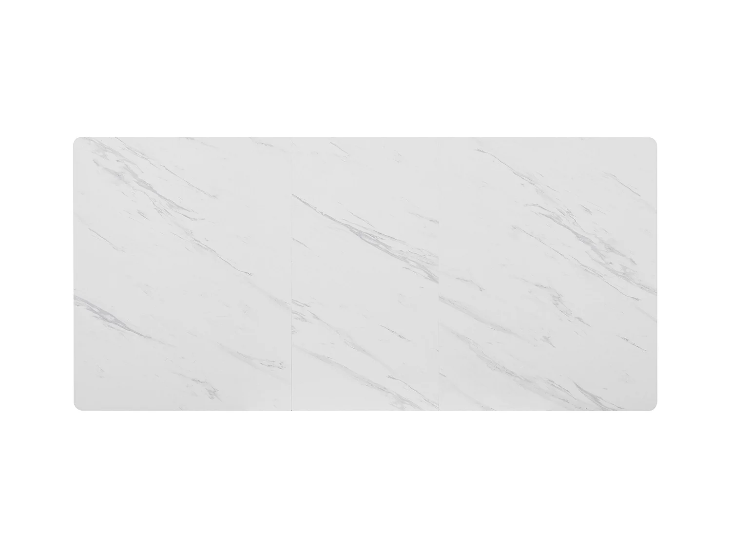 Table à manger extensible - plateau effet marbre - 6 à 8 personnes- Blanc+Doré