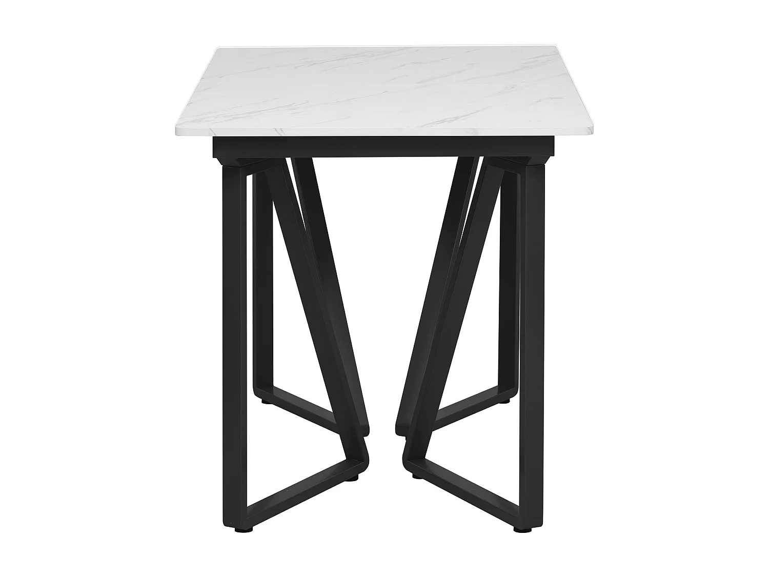 Stół jadalniany rozsuwany - blat imitujący marmur - dla 6-8 osób - biały+czarny