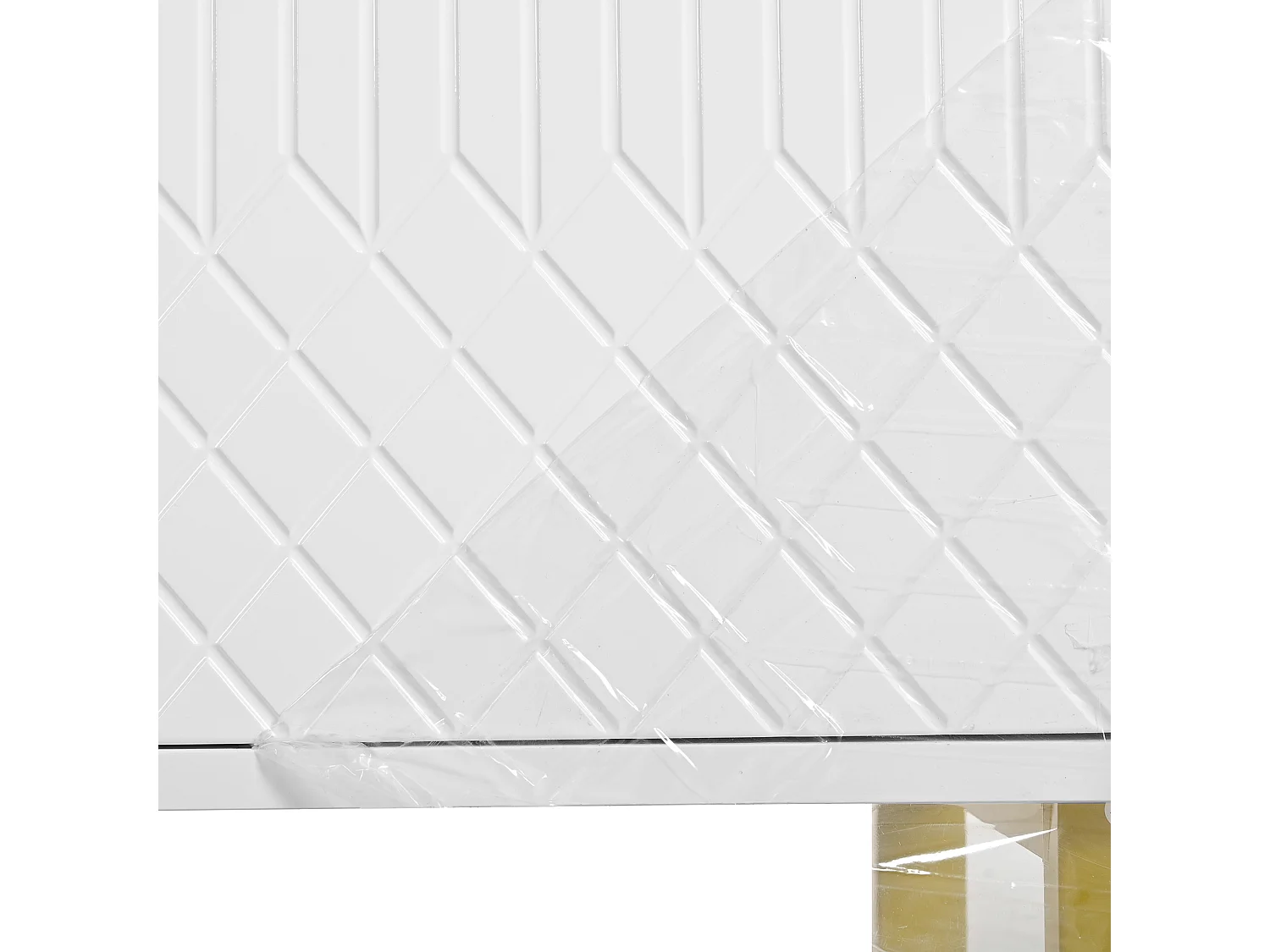 Hochglanz-Buffet 140x40x80 cm - mit 4 Türen - Metallgriffe und -füße - weiß