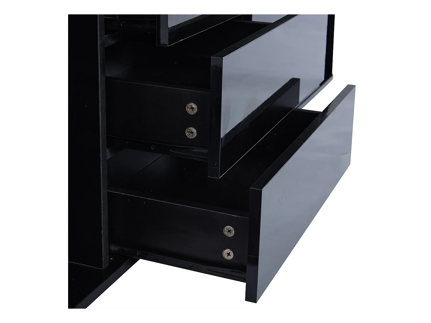 Buffet 140x40x70 cm - mit 6 großen Schubladen - mit LED - schwarz