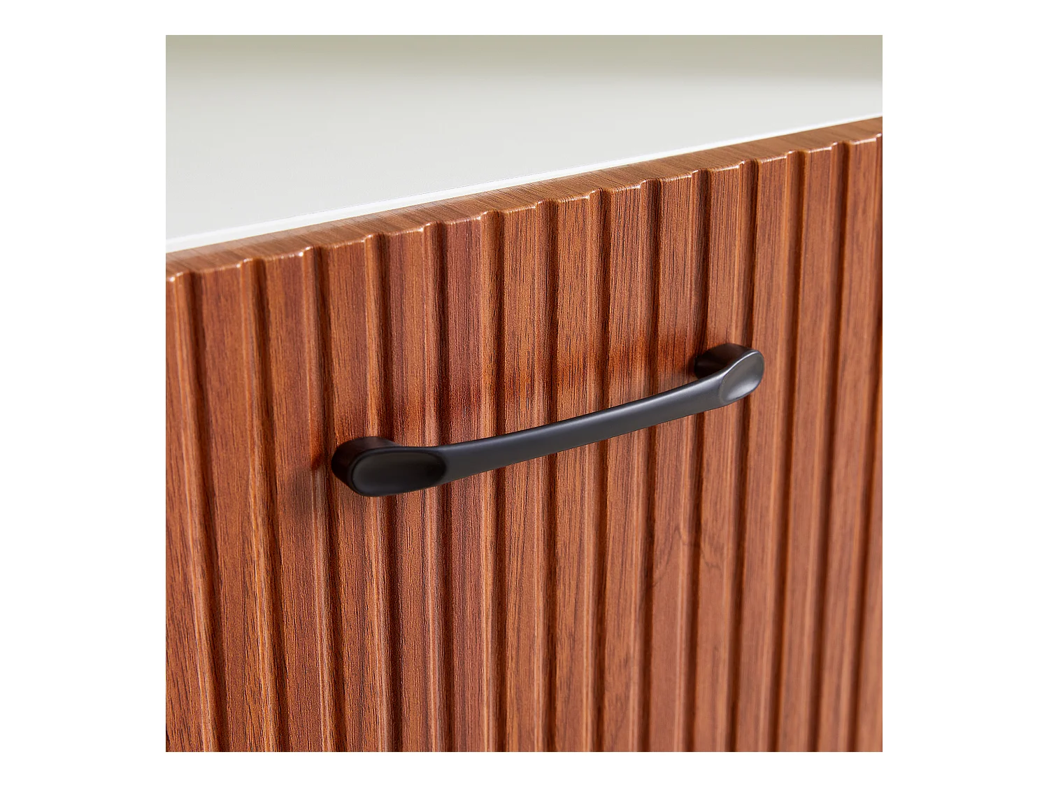 Buffet moderne 160x40x80cm - avec 4 portes - panneau de particules - Blanc+Marron