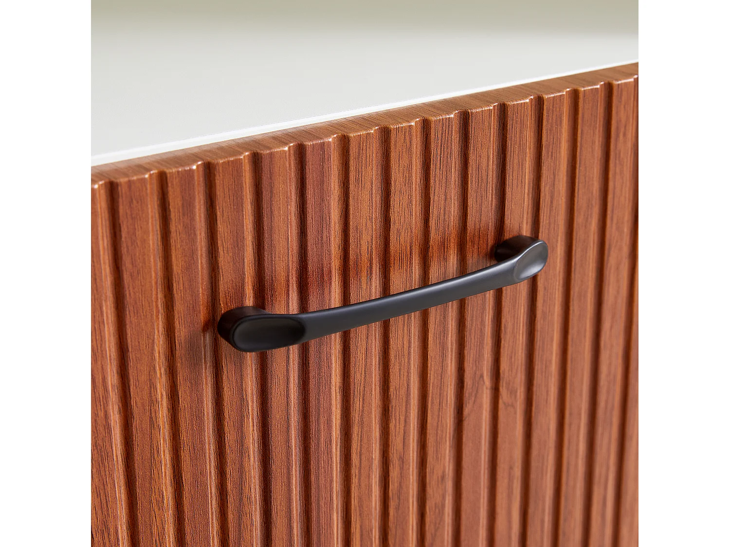 Moderne Anrichte 160x40x80 cm - mit 4 Türen - Spanplatte - Weiß+Braun