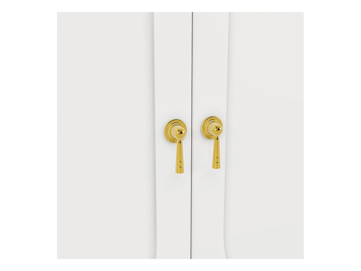 Moderne hoge buffetkast - 3 deuren en 2 laden - van MDF - wit