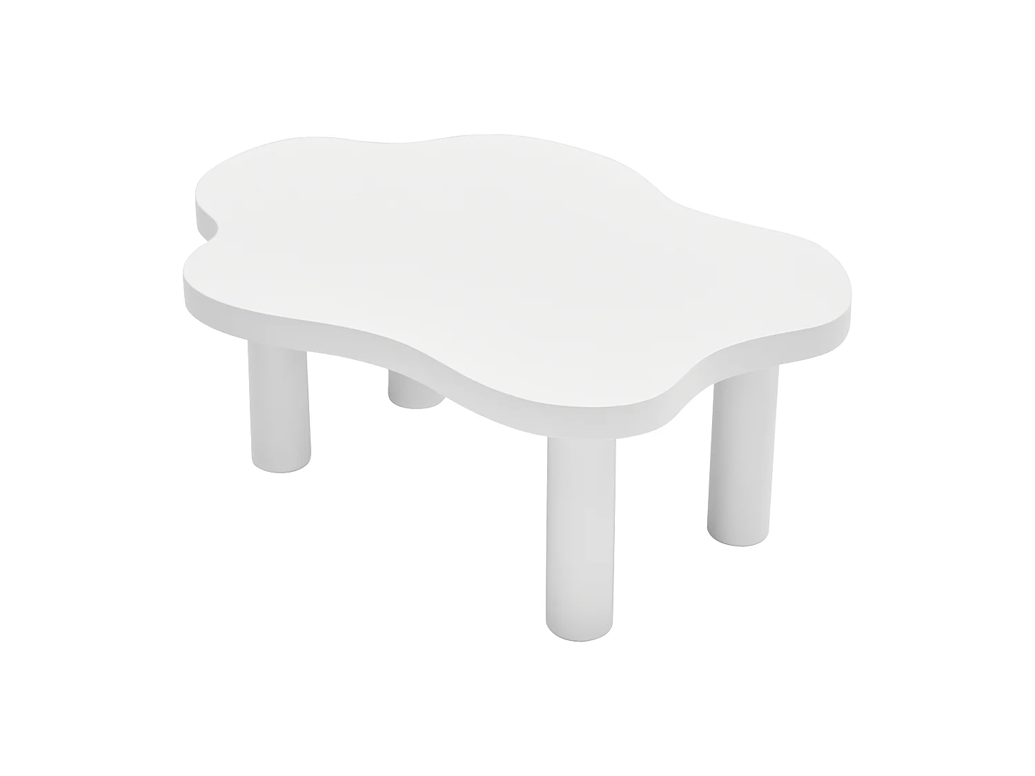 Mesa de centro Cloud - Diseño simple - Diseño irregular - MDF - Blanco