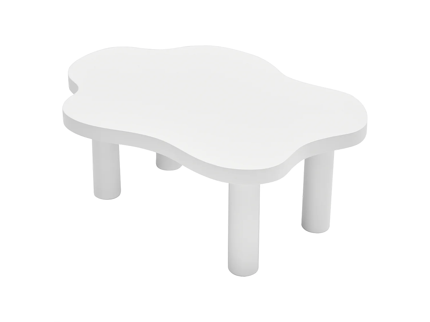 Table basse Cloud - Design simple - Design irrégulier - MDF - Blanc