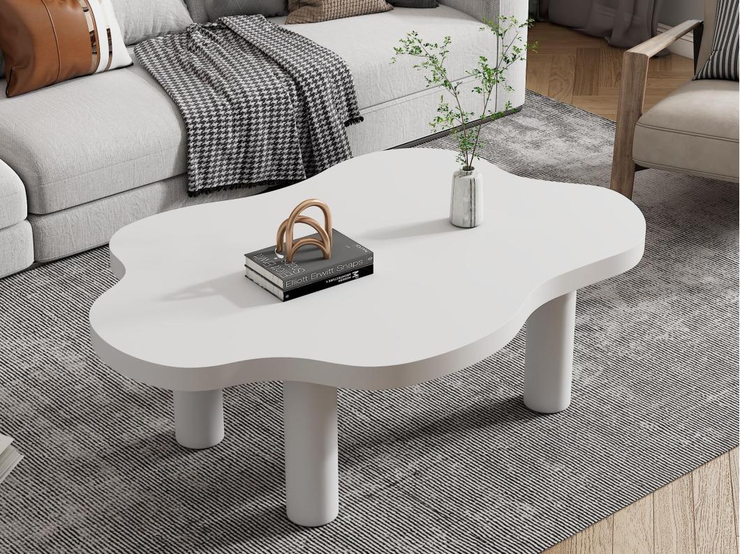 Salontafel Cloud - Eenvoudig design - Onregelmatig design - MDF - Wit