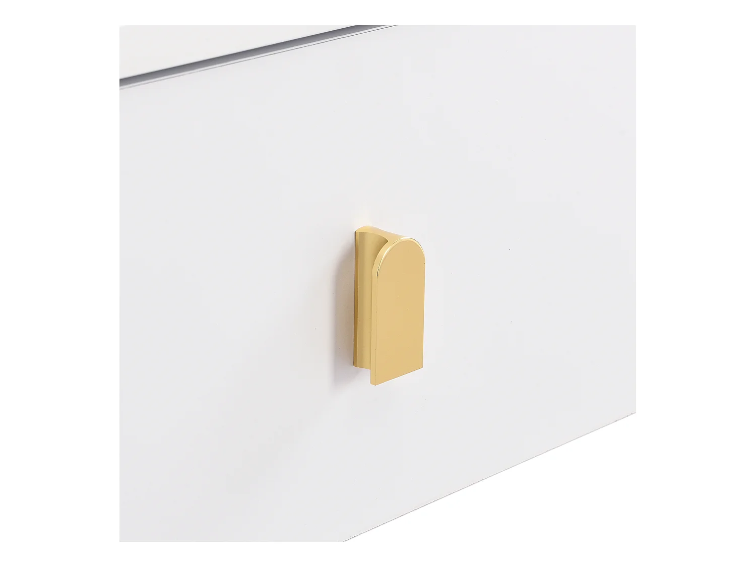 Salontafel 108x50x40 cm - met 2 lades - gouden handvatten en poten - wit