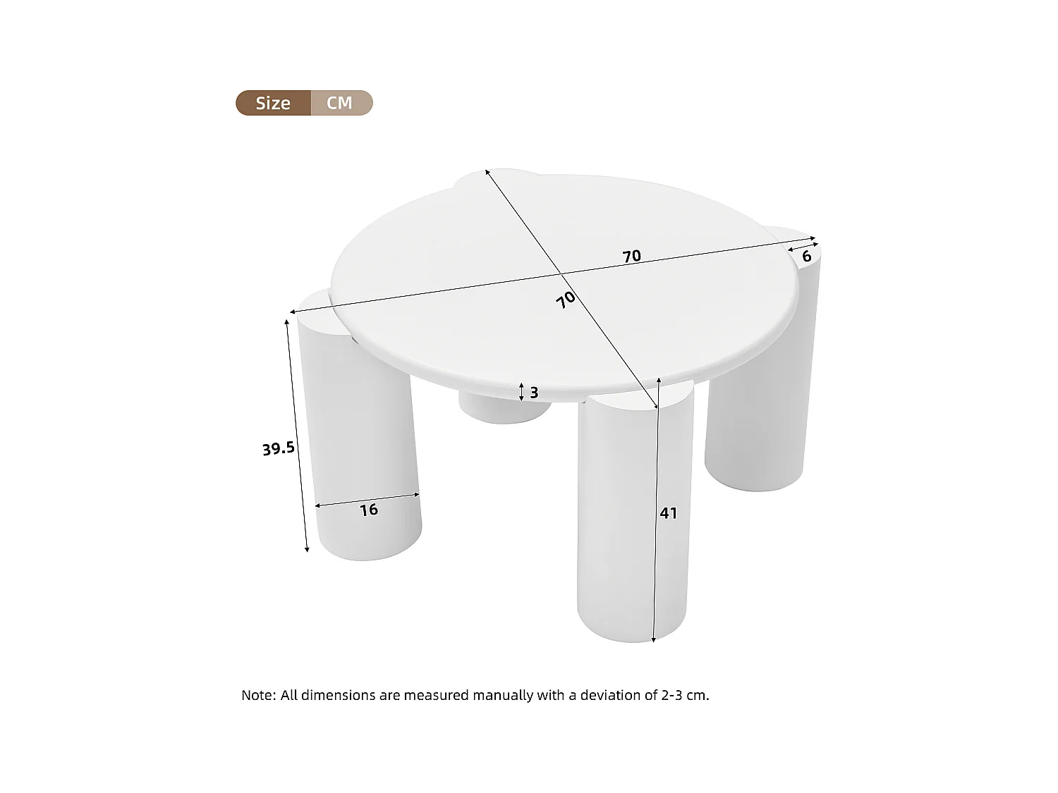 Moderne bijzettafel - Met 4 stevige poten - Wit