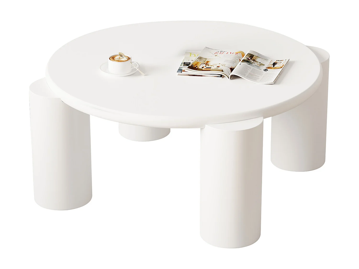 Table basse moderne - Avec 4 pieds robustes - Blanc