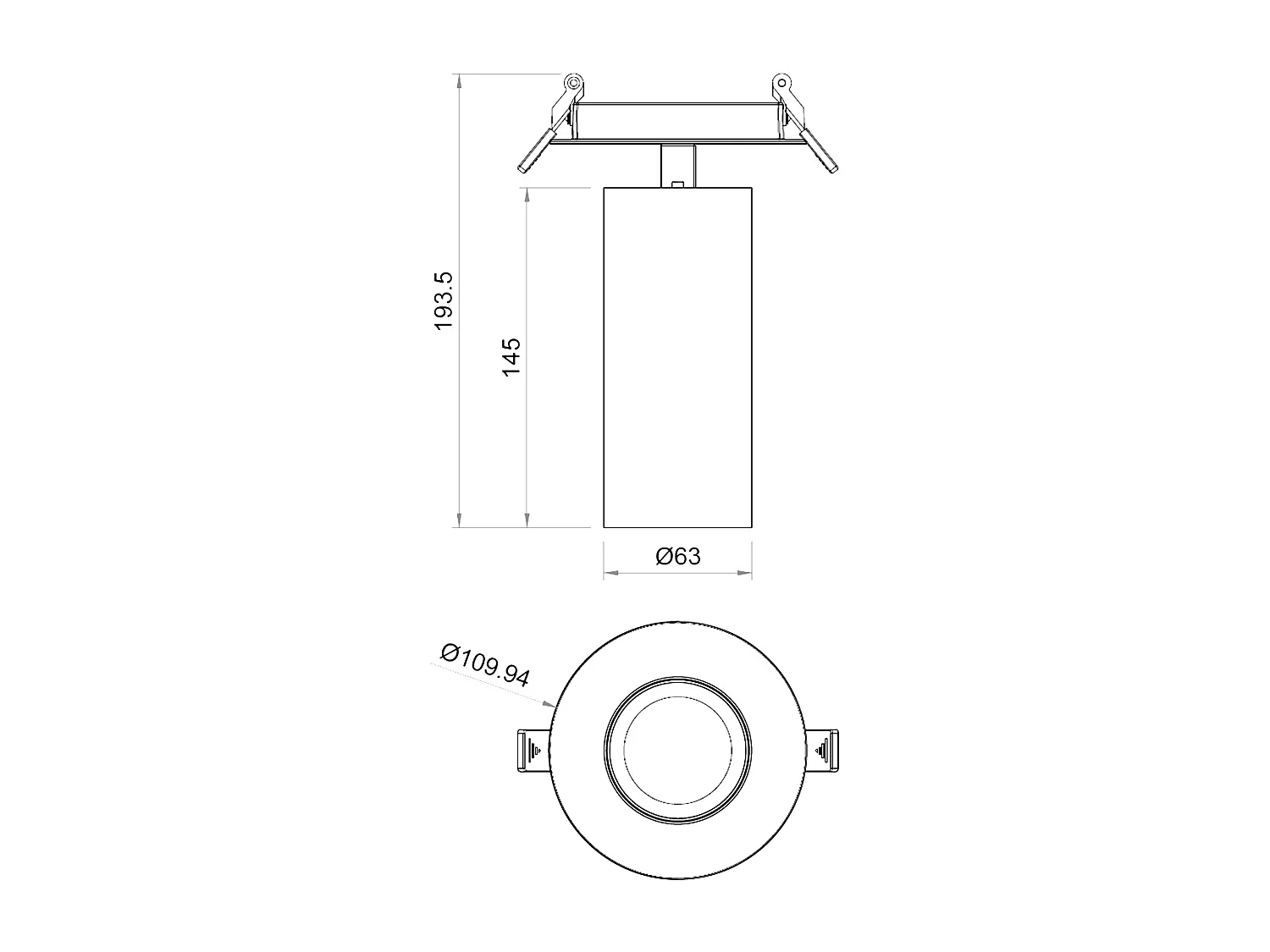 Spot LED Encastré 18W Aluminium Misoh  (2700K - 4000K - 6000K) 38º Noir CCT