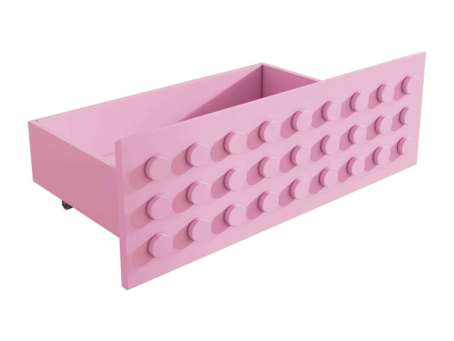 Cama infantil 90x190 cm - con cajones y almacenamiento bajo la cama - con somier de láminas - MDF - Rosa (sin colchón)