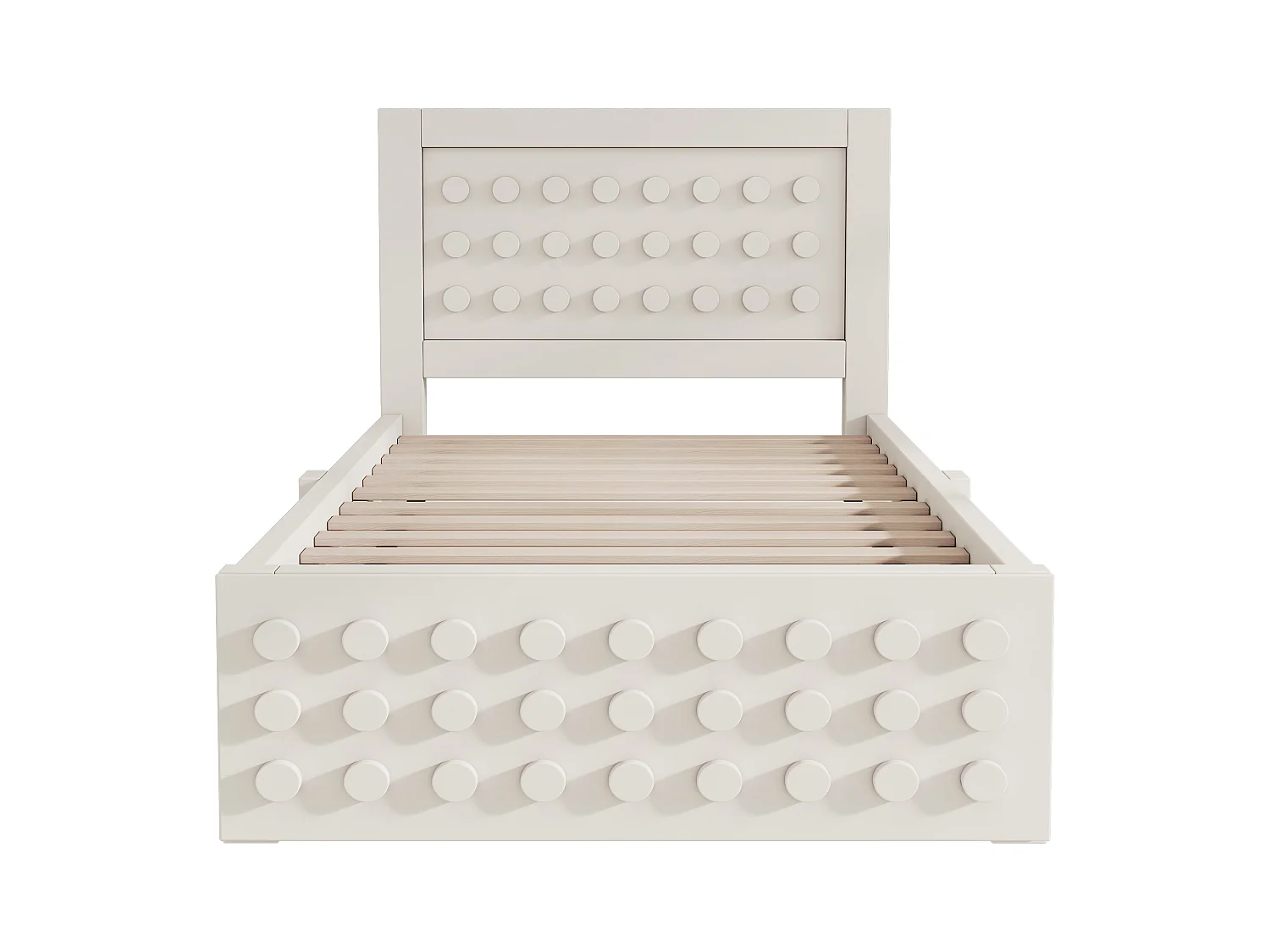 Kinderbett 90x190 cm - mit Schubladen und Stauraum unter dem Bett - mit Lattenrost - MDF - Weiß (ohne Matratze)