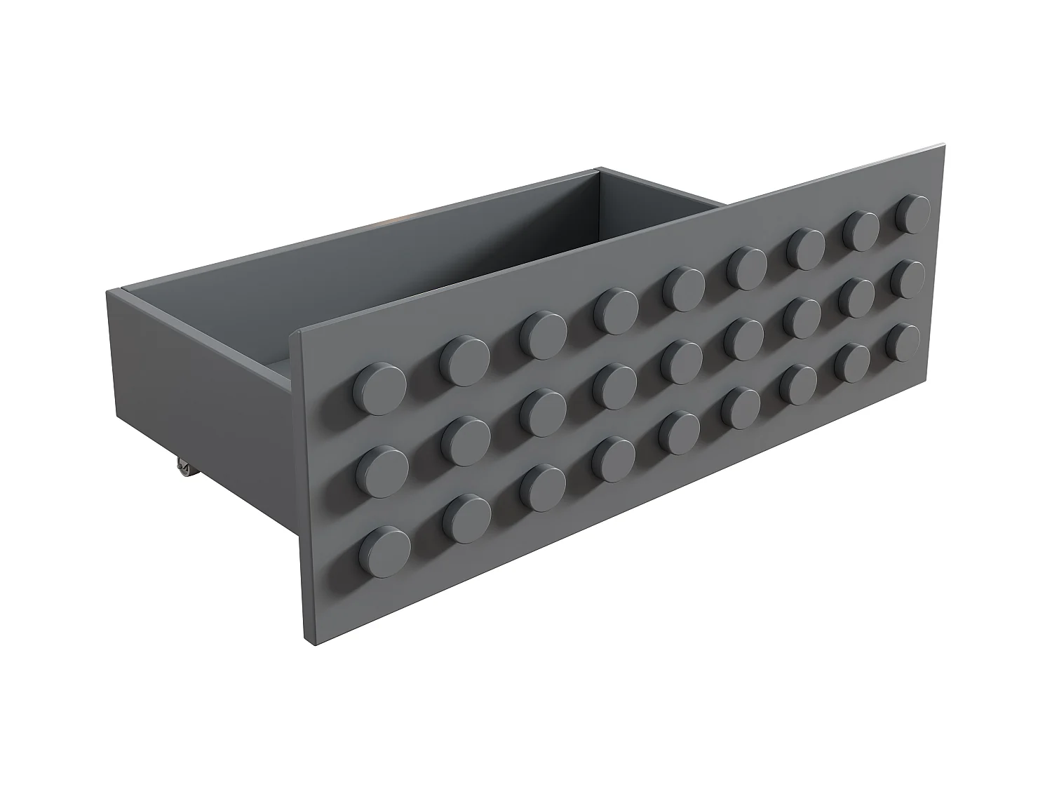 Lit enfant 90x200 cm - avec tiroirs et rangement sous le lit - avec sommier à lattes - MDF - Gris(sans matelas)