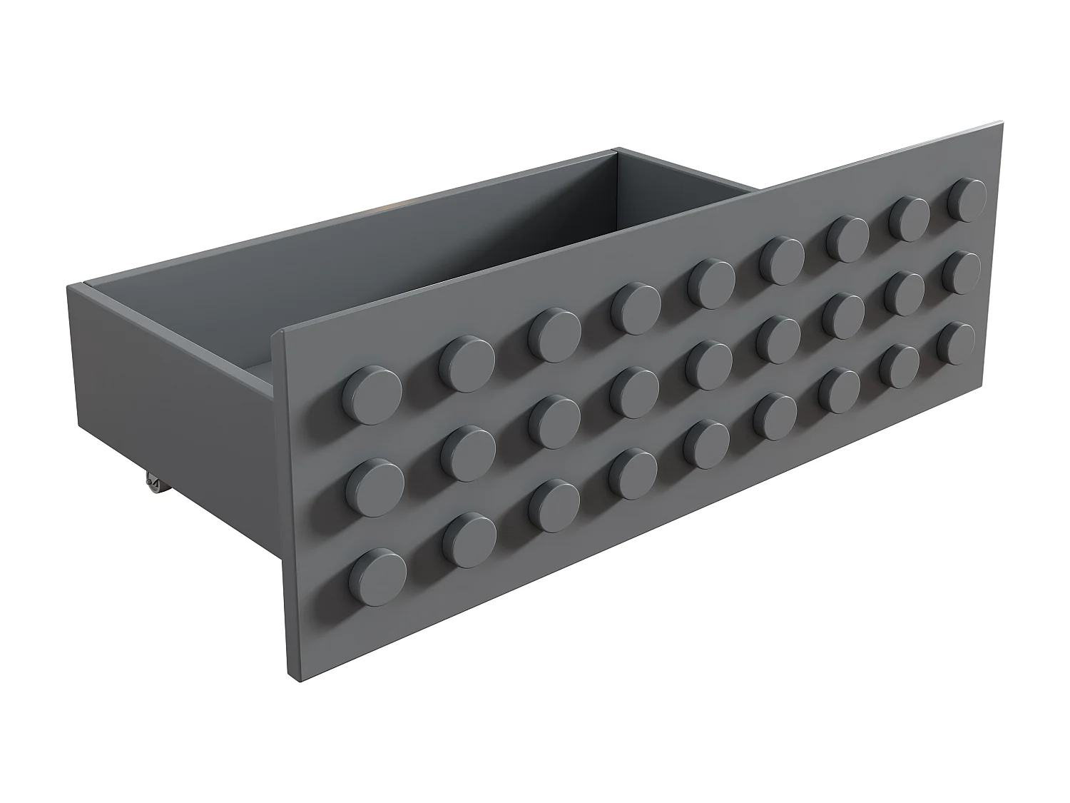 Cama infantil 90x200 cm - con cajones y almacenamiento bajo la cama - con somier de láminas - MDF - Gris (sin colchón)